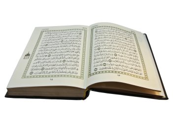 Open Koran with arabic writing visible clipart
