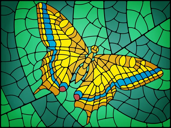 Stained glass butterfly — Stock Vector