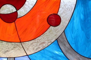 Modern abstract stained glass window