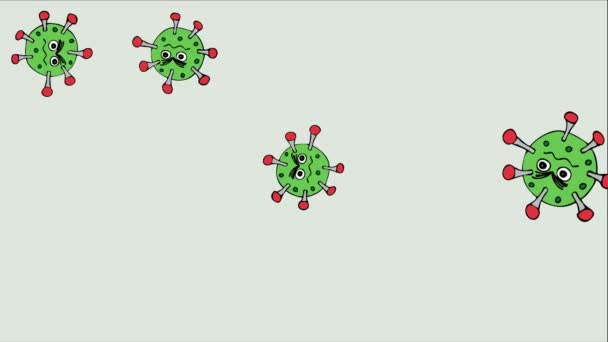 Una Representación Dibujada Mano Desagradable Coronavirus Agente Causante Pandemia Covid — Vídeos de Stock