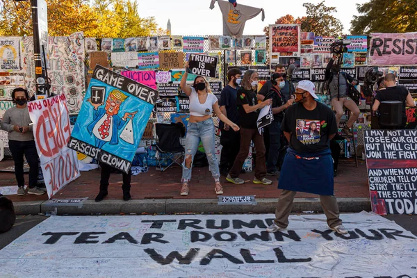 Washington Usa 2020 Πλήθος Συγκεντρώθηκε Στο Black Lives Matter Plaza — Φωτογραφία Αρχείου