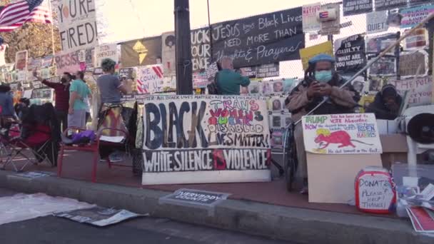 Washington Eua 2020 Idoso Afro Americano Está Protestando Contra Presidente — Vídeo de Stock