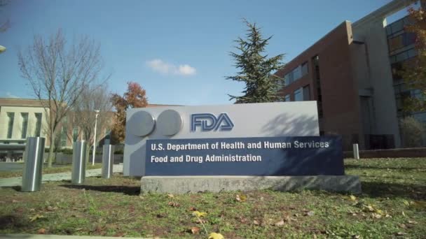 Silver Spring Usa 2020 米国食品医薬品局 Fda 本部外観図 この連邦機関は 人間の使用のための薬 ワクチン — ストック動画