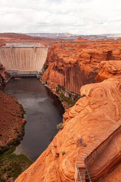 Glen Canyon Colorado Floden Och Glen Canyon Dammen Vid Stenig — Stockfoto