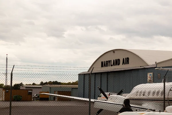 2021 Easton Maryland Usa Pohled Hangárovou Část Místního Letiště Easton — Stock fotografie