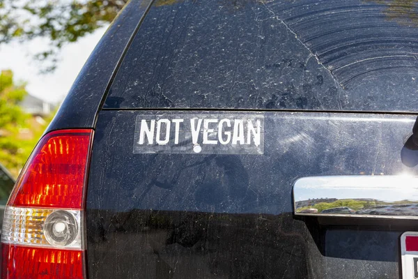 Pegatina Coche Divertido Parte Posterior Suv Que Dice Vegano Una — Foto de Stock