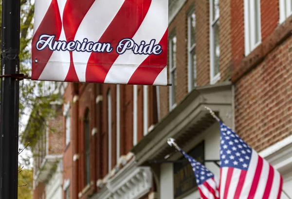 Banderas Americanas Banderas Del Orgullo Americano Ven Por Toda Histórica — Foto de Stock