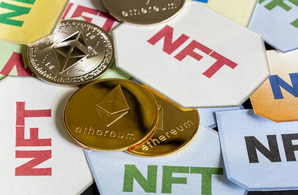 Ein Konzeptbild Für Investitionen Non Fungible Tokens Nfts Durch Ethereum — Stockfoto