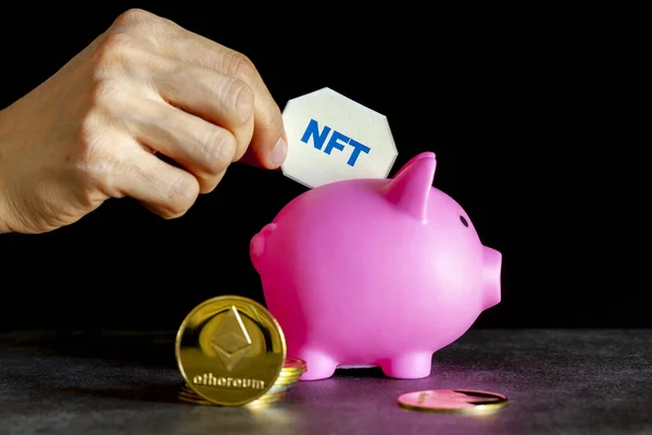 Investing Non Fungible Tokens Known Nft Digital Data Files Value — Stock Photo, Image