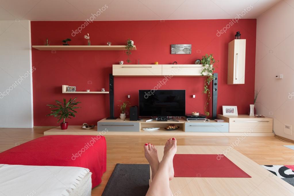 Interior Design In Den Farben Rot Weiss Und Schwarz