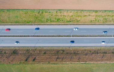 Kırsal, Çek Cumhuriyeti ve Avrupa 'daki otoyolun en üst görüntüsü