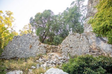 Türkiye 'nin Antalya kenti yakınlarında turist bulunmayan antik Termessos kentinin kalıntıları