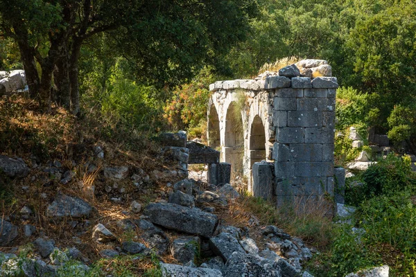 Türkiye 'nin Antalya kenti yakınlarında turist bulunmayan antik Termessos kentinin kalıntıları — Stok fotoğraf