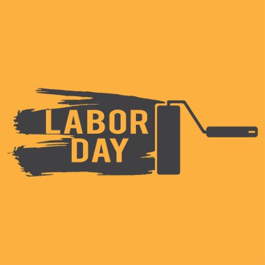 Gösterim amacıyla boya silindiri ile İşçi Bayramı. Vektör