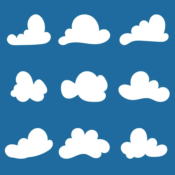 Set of stylized cloud silhouettes. Vector illustration — Stock Vector