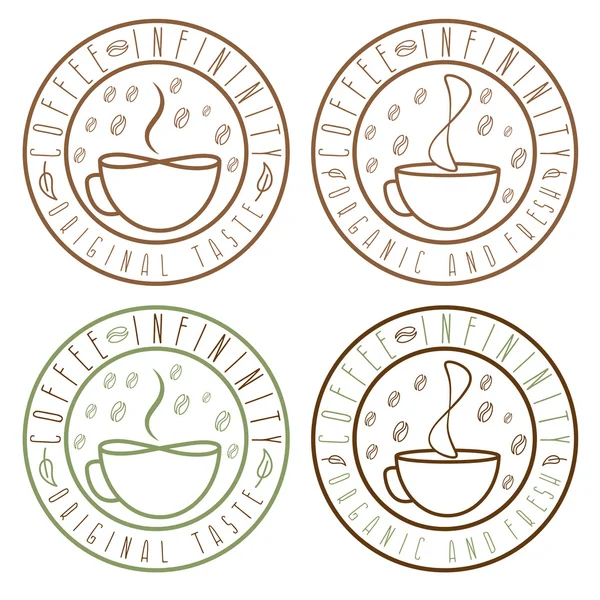 Vector conjunto de etiquetas vintage infinito café — Archivo Imágenes Vectoriales