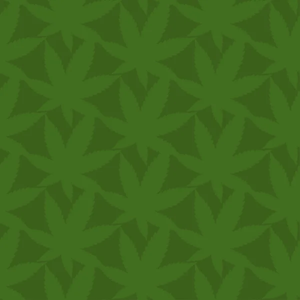 Seamless pattern of abstract leaves of marijuana. Vector illustr — Stock Vector