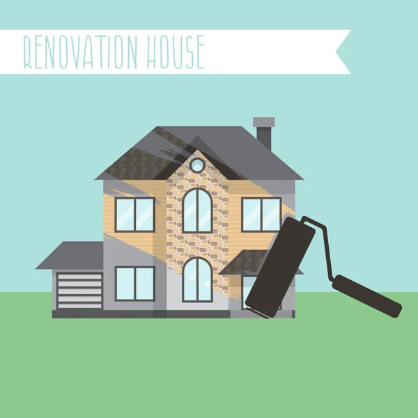 Ilustrações da renovação do conceito. remodelação da casa, ho liso do projeto —  Vetores de Stock