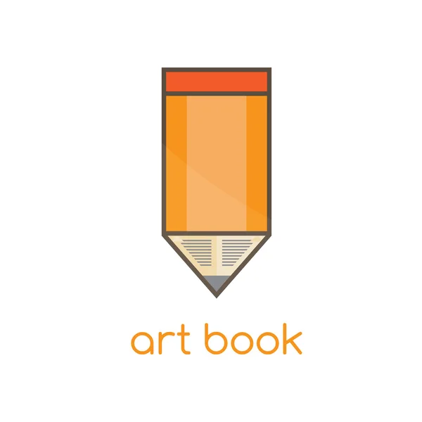 Art book flat design vector template with pencil — Stock Vector