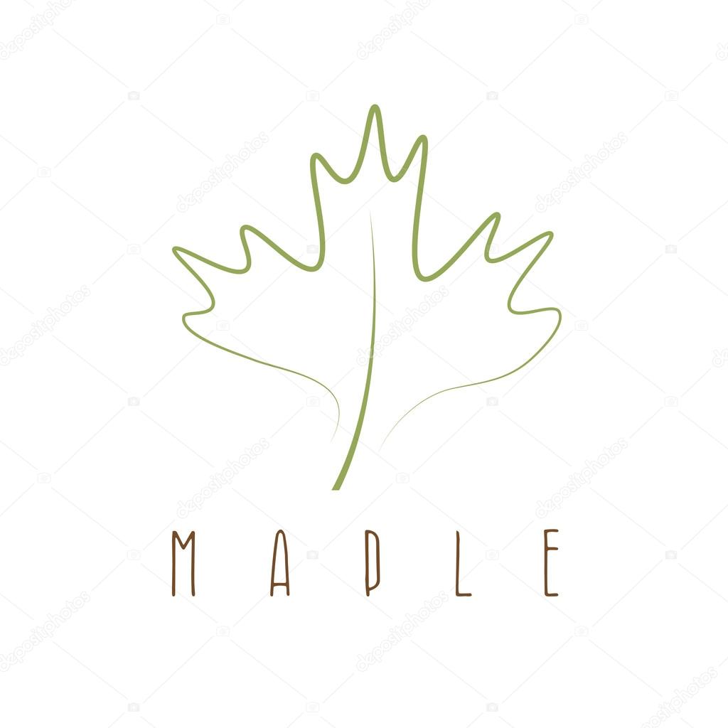 Maple leaf abstract outline vector design template