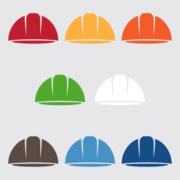 组的工人头盔的抽象图标矢量设计模板 — 图库矢量图片