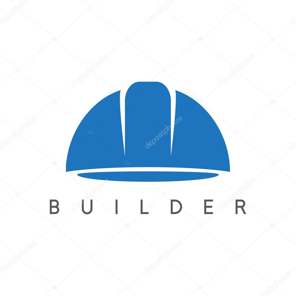 Abstract icon vector design template of worker helmet