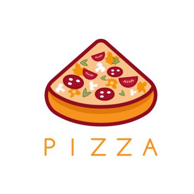 İtalyan pizza vektör tasarım şablonu dilim
