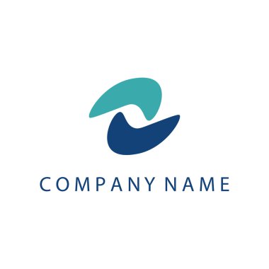 Düz tasarımda soyut dalga sembolü ile kavram logosu şablonu .