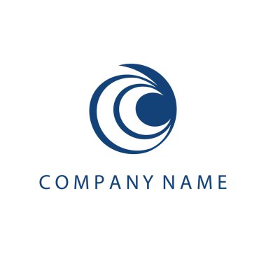 Düz tasarımda soyut dalga sembolü ile kavram logosu şablonu .