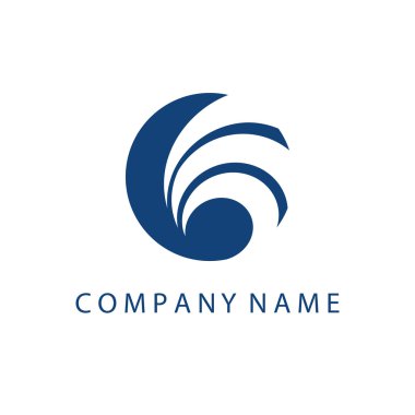 Düz tasarımda soyut dalga sembolü ile kavram logosu şablonu .