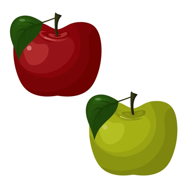 Illustratie van abstracte heldere appels, groen en rood. Vector — Stockvector