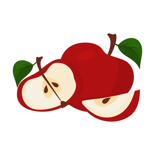 Illustration of abstract bright red apple. Vector — Stock Vector