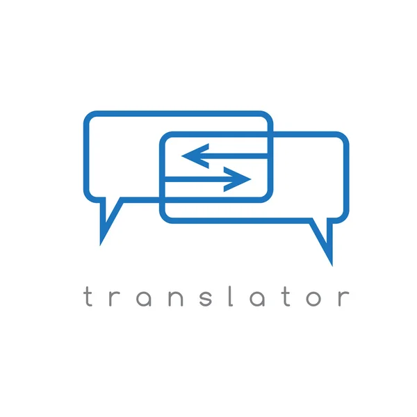 Ilustración vectorial del traductor web con flechas — Vector de stock