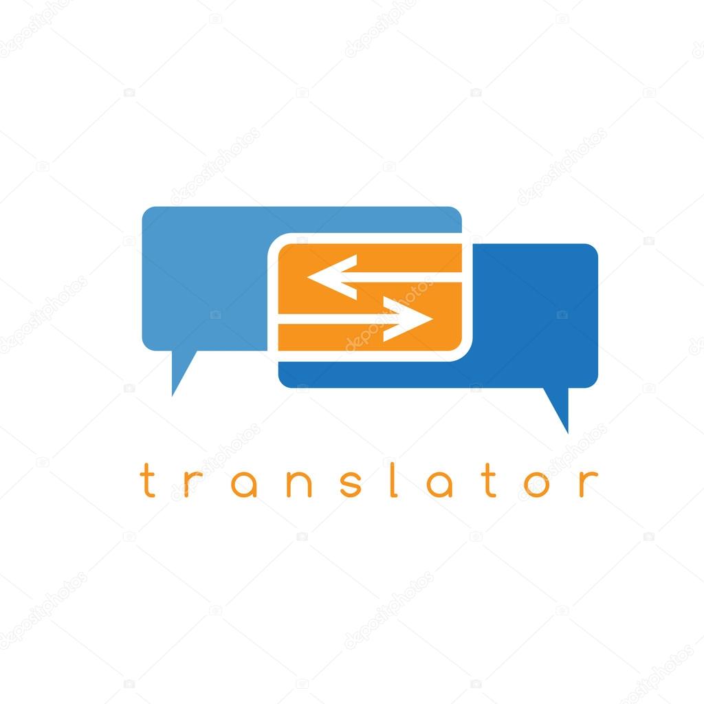 Vector illustration of web translator with arrows