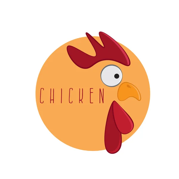 Divertida mascota de pollo vector diseño plantilla ilustración — Archivo Imágenes Vectoriales