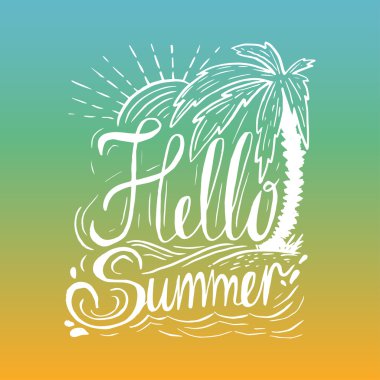 Yaz hakkında el çizilmiş vintage alıntı: