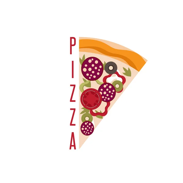 Slice of classical italian pizza vector design template — Stock Vector