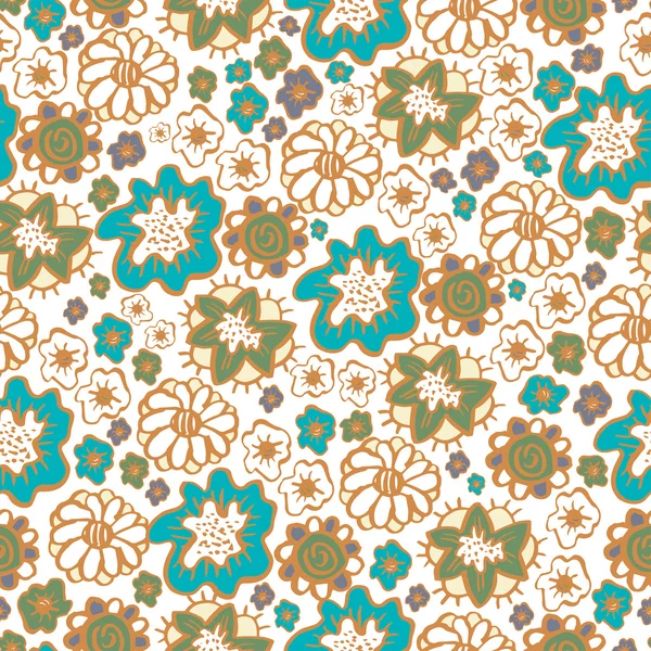 Patrones florales sin costura dibujados a mano adornos en estilo boho. — Vector de stock