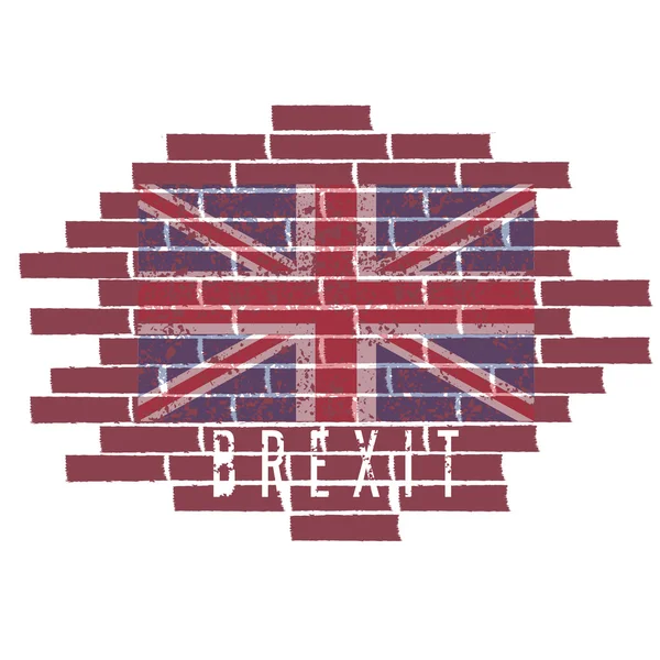 Brexit 概念矢量图和联合王国国旗上 t — 图库矢量图片