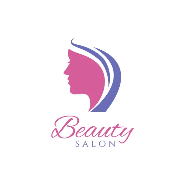 Silueta de logotipo conceptual de una mujer con cabello. Plantilla desig — Vector de stock