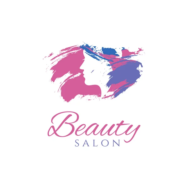 Conceptuele logo silhouet van een vrouw met haar. Sjabloon desig — Stockvector