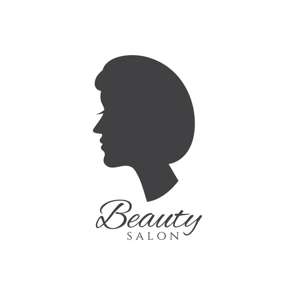 Conceptuele logo silhouet van een vrouw met haar. Sjabloon desig — Stockvector