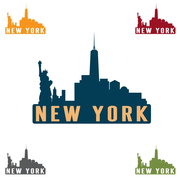 Nueva York skyline silueta vector diseño plantilla — Vector de stock