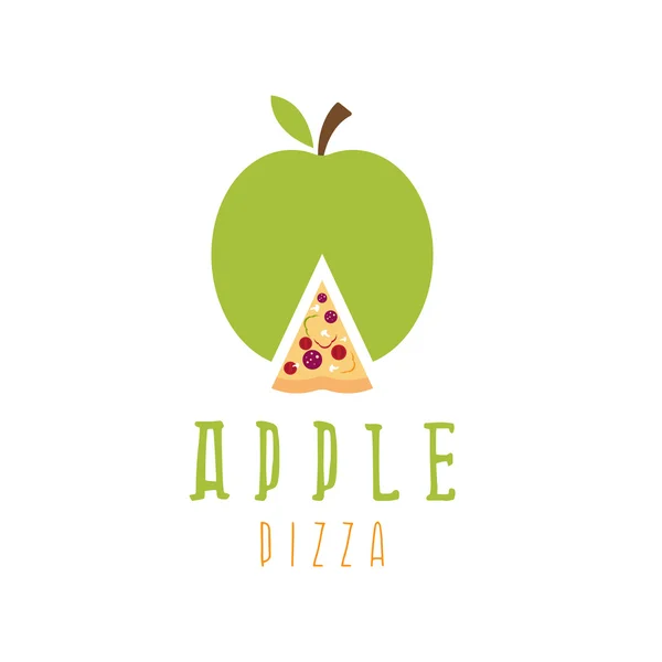 Apple pizza vegetarisch concept vector ontwerpsjabloon Rechtenvrije Stockvectors