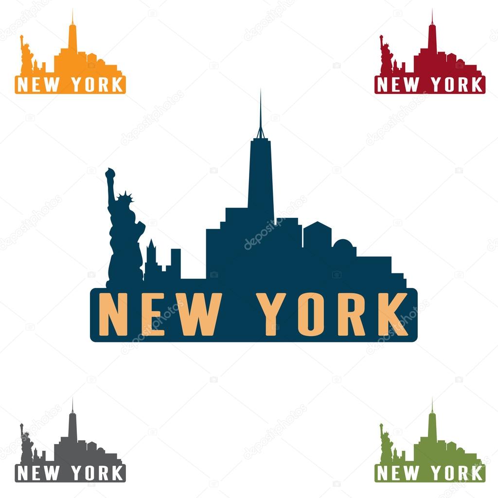 new-york-city-skyline-silhouette-vektor-design-vorlage-vektorgrafik