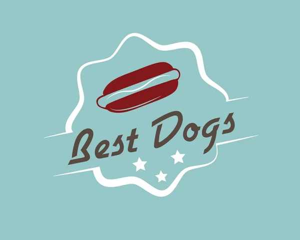 Emblème Vintage Hot Dog — Image vectorielle