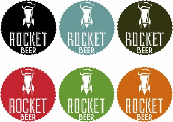 Rocket  Beer Vintage Style Stamp — Stock Vector