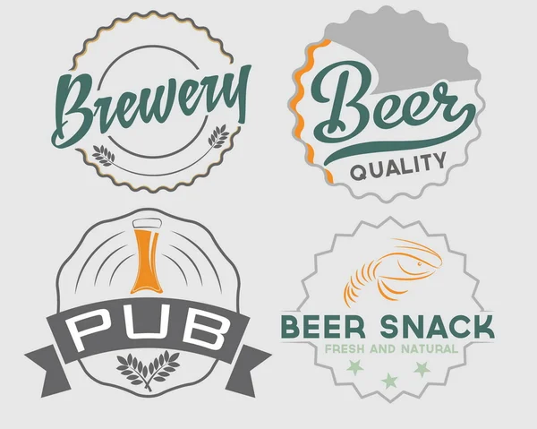 Conjunto de emblemas de cerveza vintage — Archivo Imágenes Vectoriales