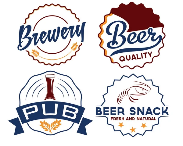 Set of vintage beer emblems — Stock Vector