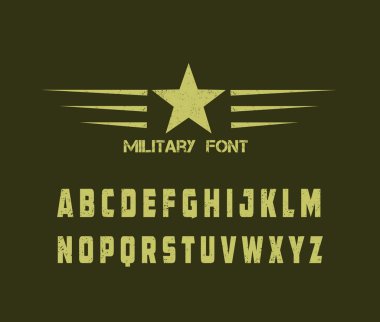 Grunge militaire alfabet